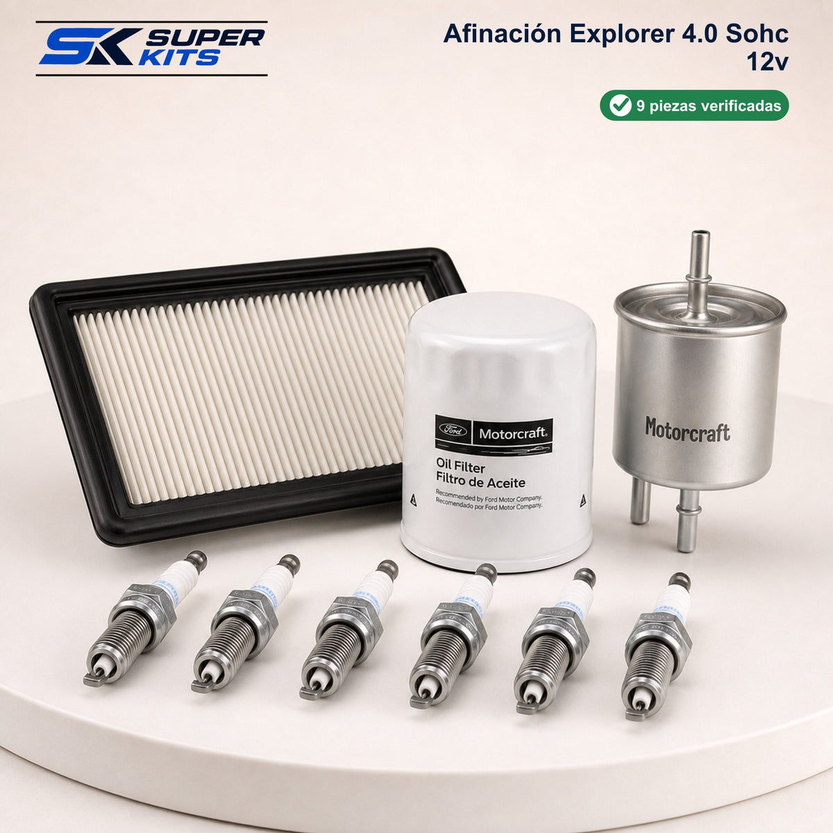 Kit AFINACION EXPLORER 4.0 SOHC 12V - Explorer 4 puertas 2000-2011 — contenido del kit