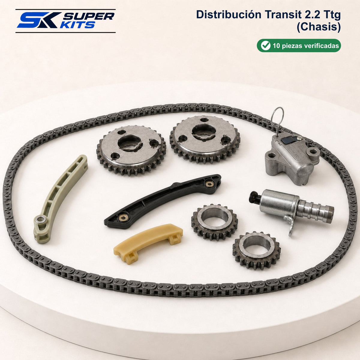 Kit DISTRIBUCION TRANSIT 2.2 TTG (CHASIS) - TRANSIT 2014-2025 — contenido del kit