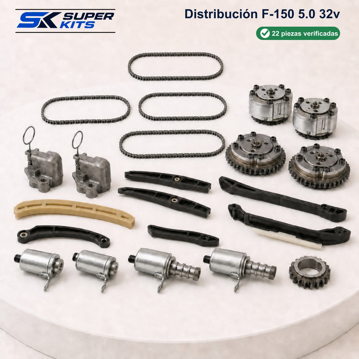 Kit DISTRIBUCION F150 5.0 32V - F150 2010-2014 — contenido del kit