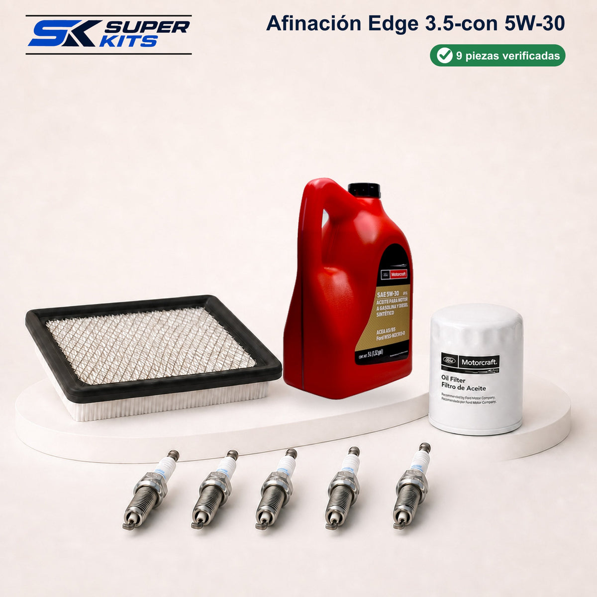 Kit AFINACION EDGE 3.5-CON 5W30 — contenido del kit con aceite Motorcraft para México