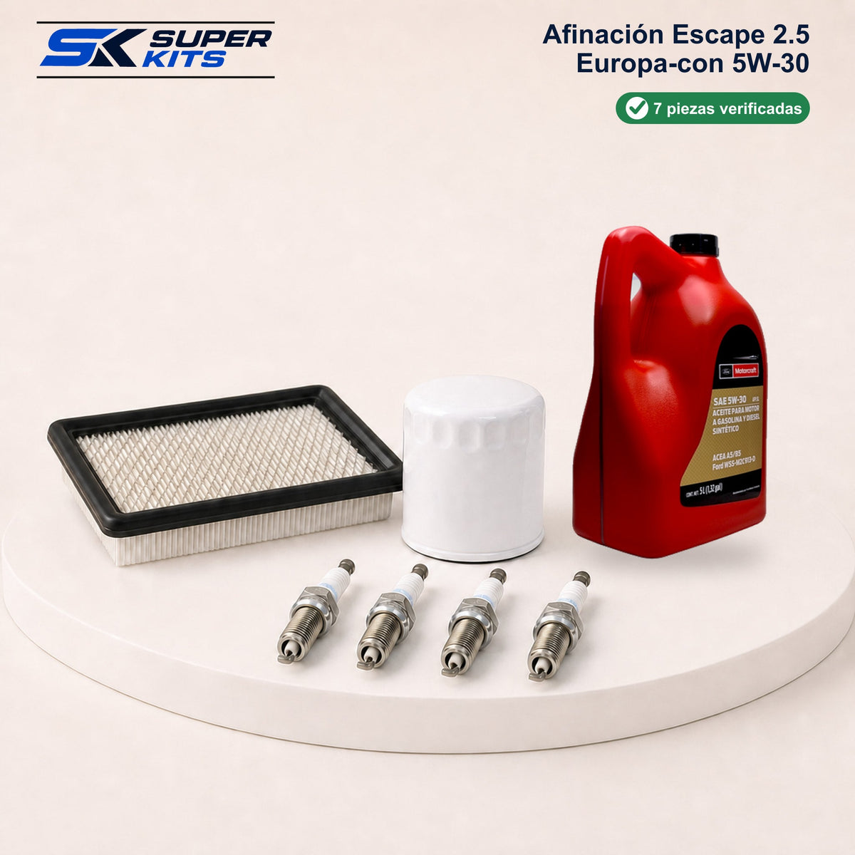 Kit AFINACION ESCAPE 2.5 EUROPA-CON 5W30 — contenido del kit con aceite Motorcraft para México