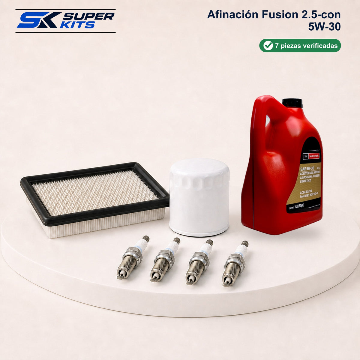 Kit AFINACION FUSION 2.5-CON 5W30 — contenido del kit con aceite Motorcraft para México