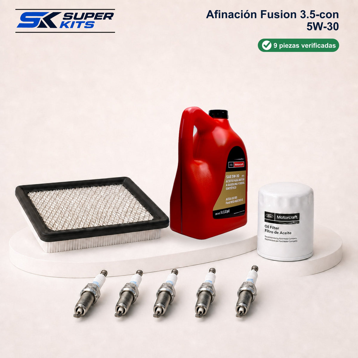 Kit AFINACION FUSION 3.5-CON 5W30 — contenido del kit con aceite Motorcraft para México