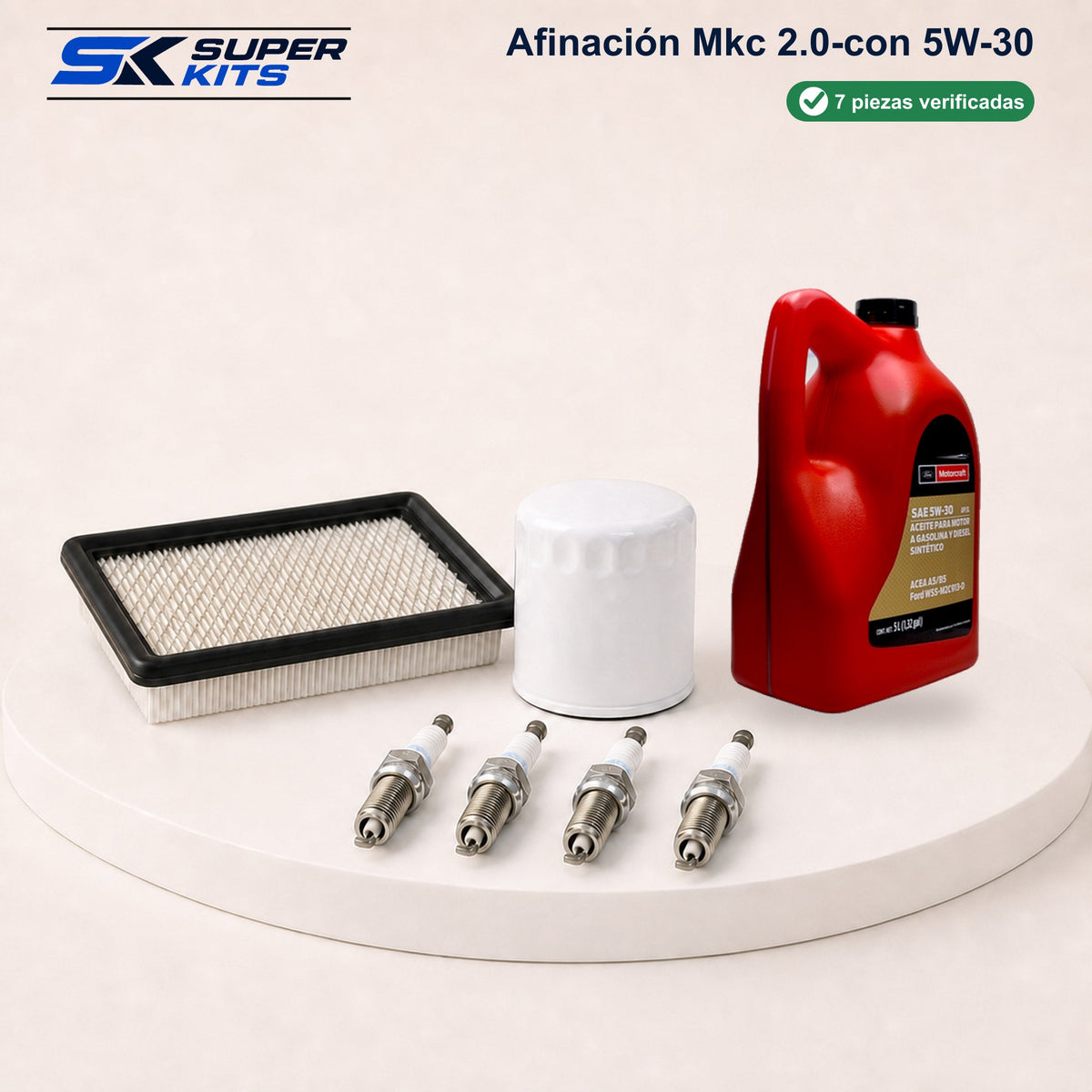 Kit AFINACION MKC 2.0-CON 5W30 — contenido del kit con aceite Motorcraft para México